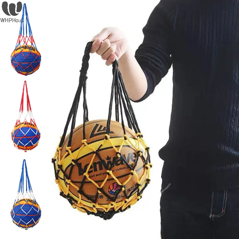 Basketball Net Bag Nylon Weave Storage Bags Single Ball Carry Portable Equipment Outdoor Sports Football Soccer Volleyball Bag