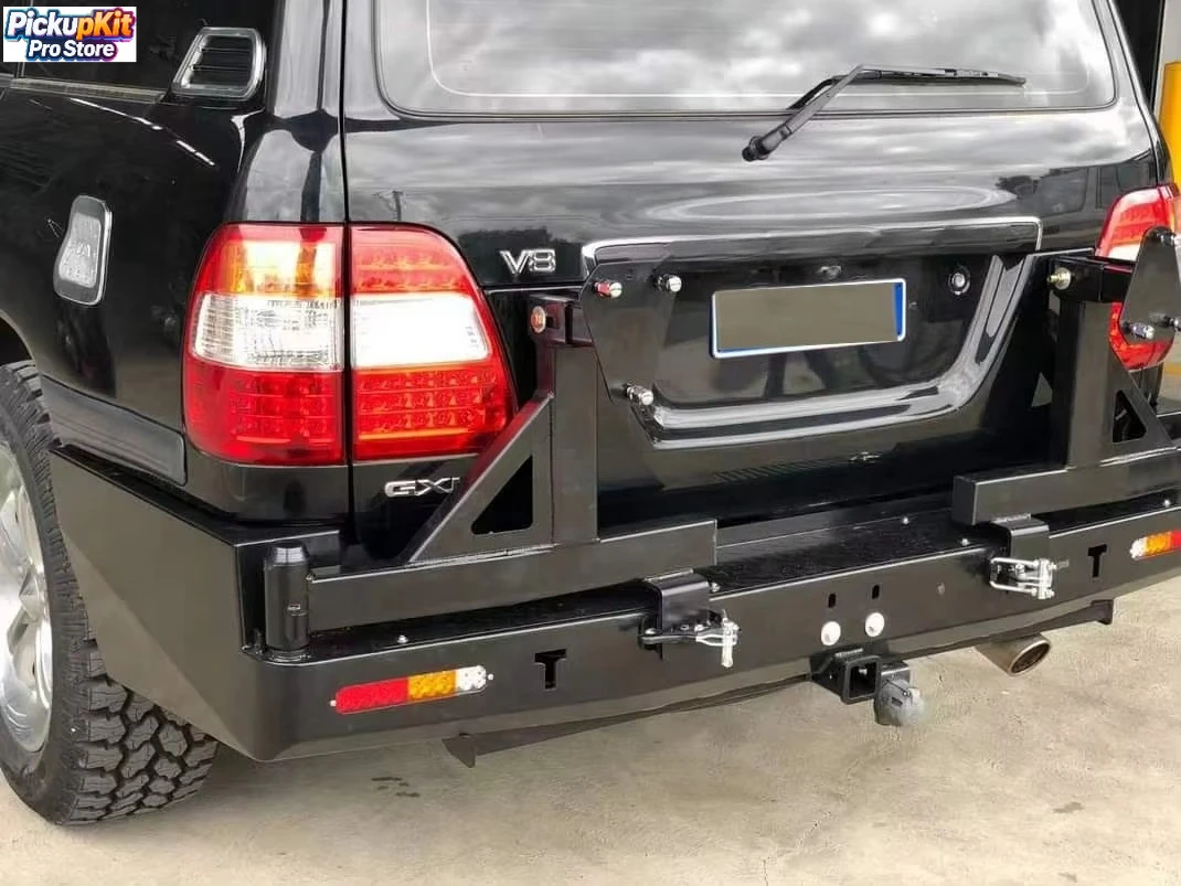 

Steel Rear Bumper for LC100 4700 Off-Road Guard No-Drill & Durable