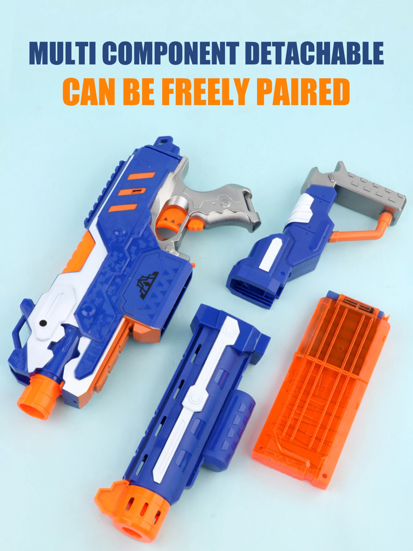 FF Children's Soft Bullet Toy Gun Submachine Gun With 20 Soft Bullets And 1 Farget Boy's Birthday Gift