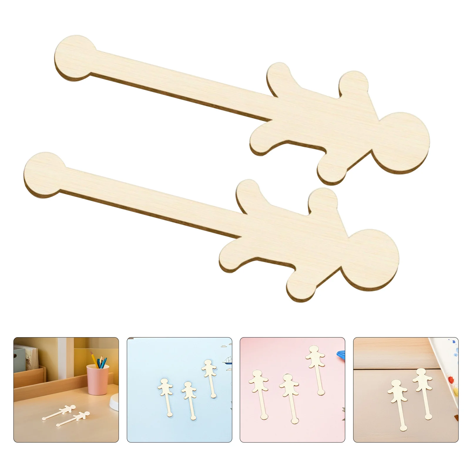 

100Pcs People Popsicle Sticks for Craft Kit with Smooth Edges Ideal for Color Mixing Shapes Learning and DIY Decorations