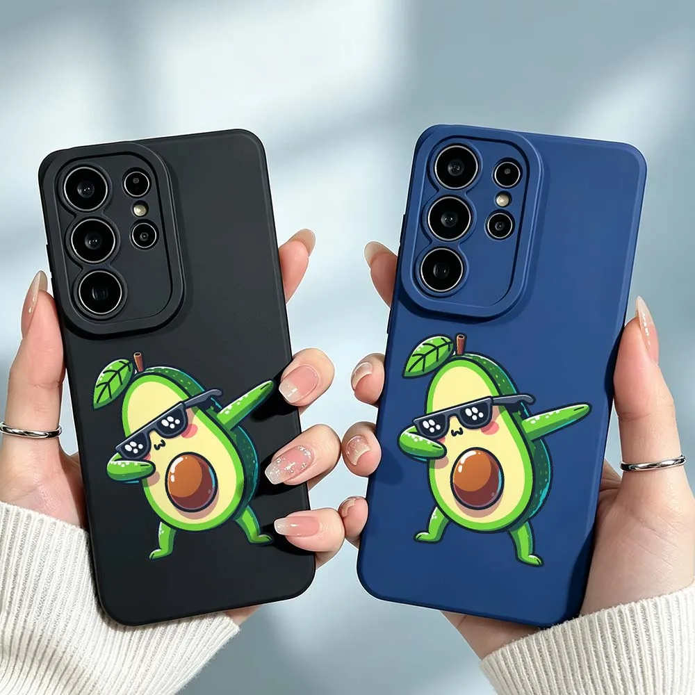 Avocado Wearing Glasses Cover For Samsung Galaxy S26 S25 S24 S23 S22 S21 A55 A54 A35 A15 Ultra FE Plus Phone Case