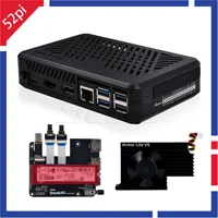 Caja DeskPi Lite Pi5 con cierre ABS con soporte Armor Lite V5 M.2 NVMe SSD para Raspberry Pi 5