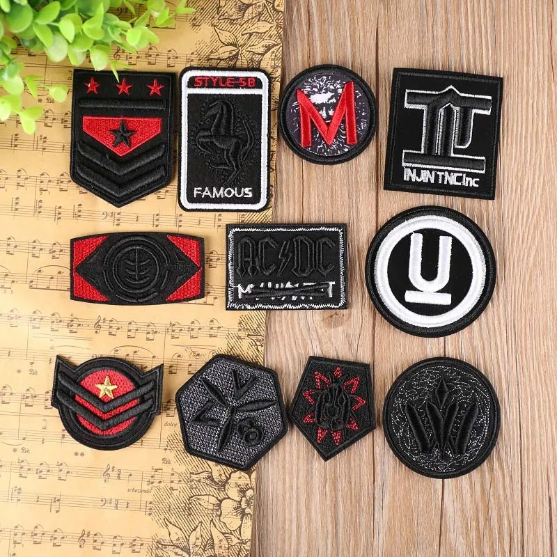 3D Skull Cool Trends Badge Colorful Metal Bands Punk Stripes Leather Patches Clothing Garment Decoration Jeans Sticker Applique