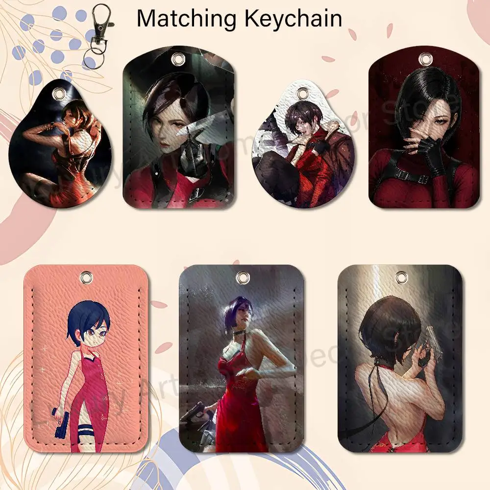 R-Resident E-Evil Ada Wong Custom Access Card Case Leather Card Holder Transportation Card Case Gifts