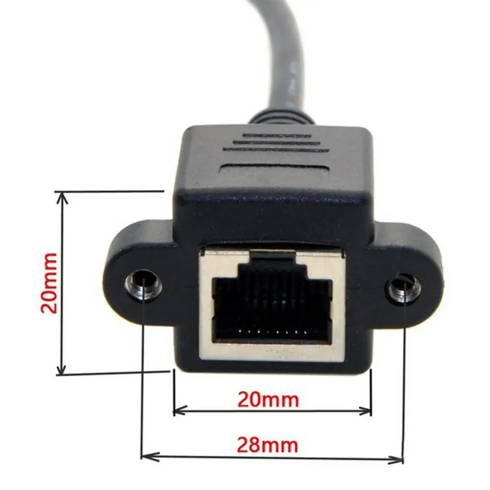 Escam-cabo de extensão lan es, cabo de rede macho para fêmea de 30cm e 60cm com parafuso rj45