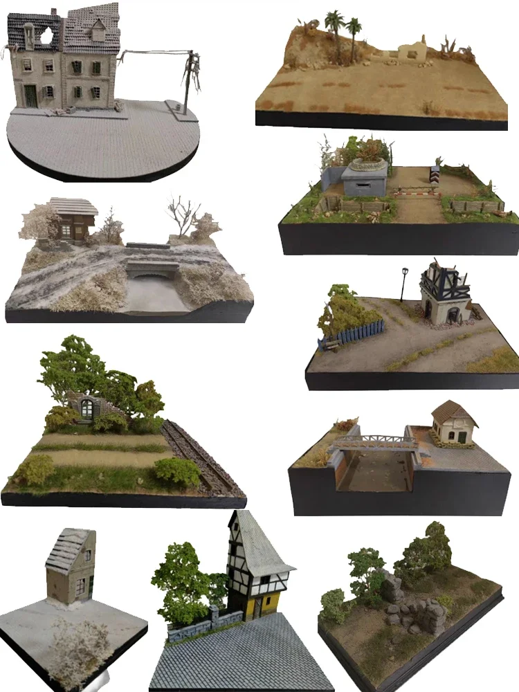 1/72 Military Model Miniature Game Scene War SceneMiniature Wilderness Desert Road Platform Base Tabletop Decoration Home Decor