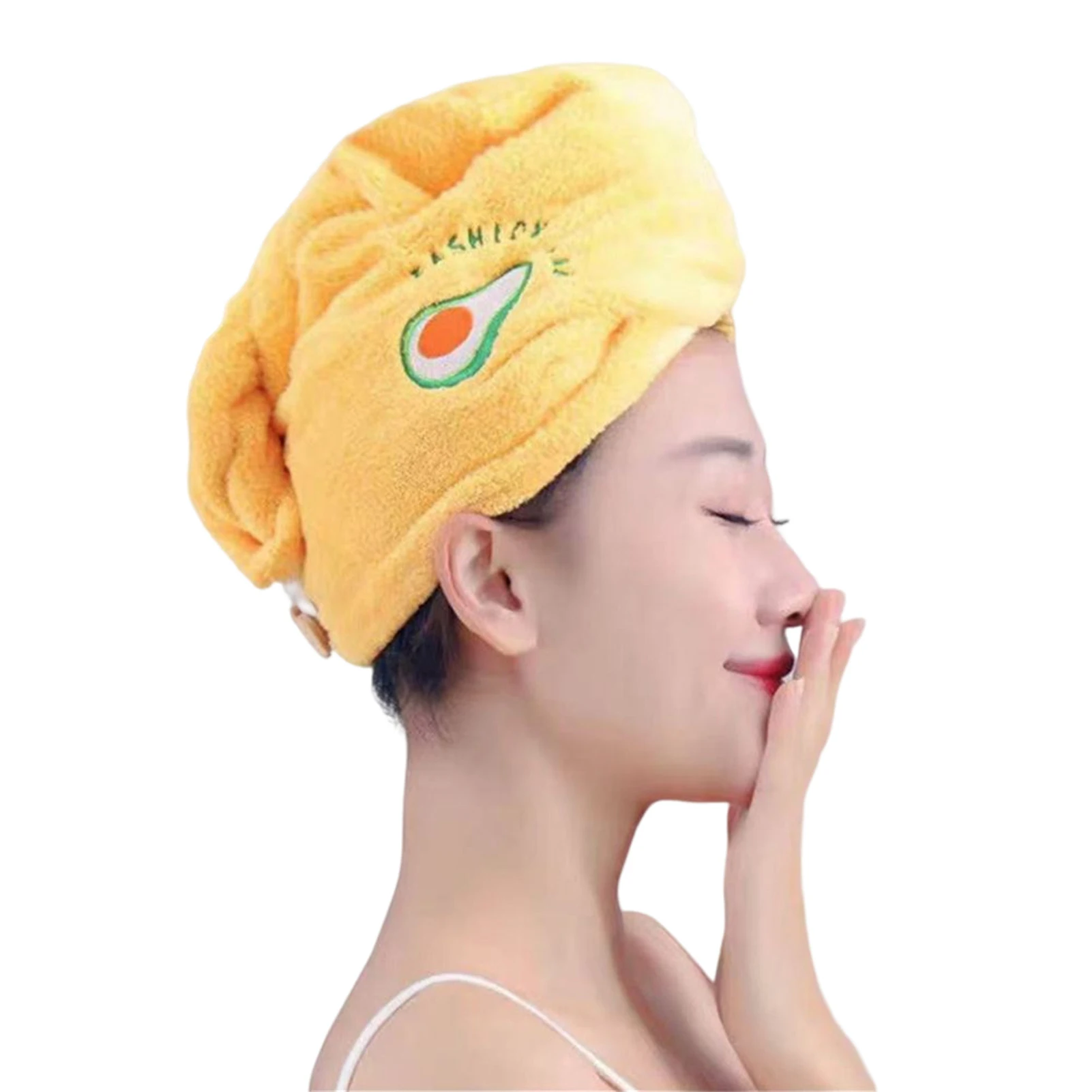 ผ้าขนหนูขนแกะปะการังการ์ตูนเย็บปักถักร้อย Super Absorbent หนานุ่มหมวกอาบน้ําสําหรับผู้หญิงผู้ชายอาบน้ําผมแห้ง