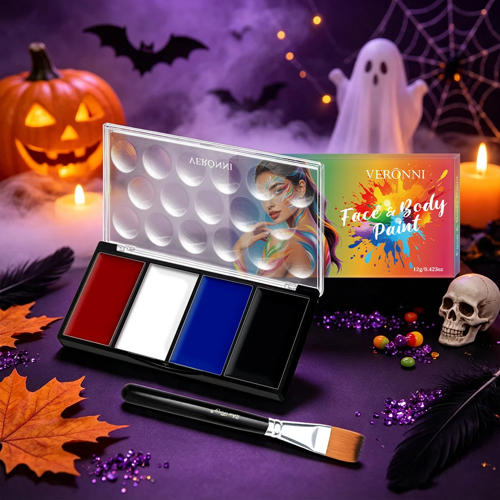 Face Body Paint Palette,Water‑Based Face Painting Kit Non‑Toxic Cosmetic Body Paint for Halloween Cosplay Party Stage Makeup