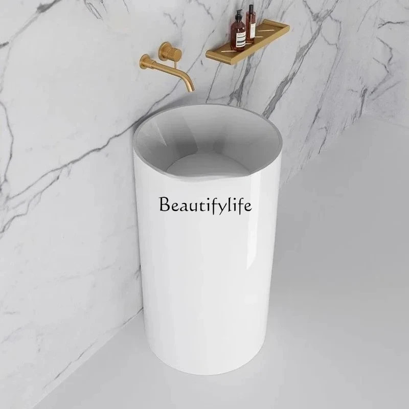 Integrated artificial stone floor wash basin Hotel engineering wash basin Bathroom column basin