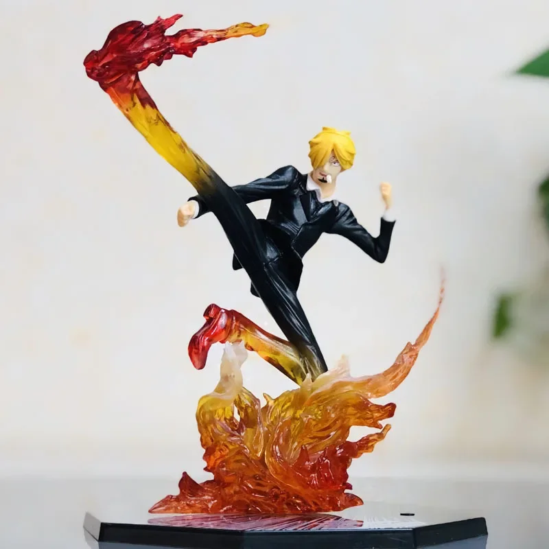 

16cm One Piece Sanji Action Figure Mode Anime Vinsmoke Sanji figurine Black Leg Diable Jambe Fire Battle Version toys Doll