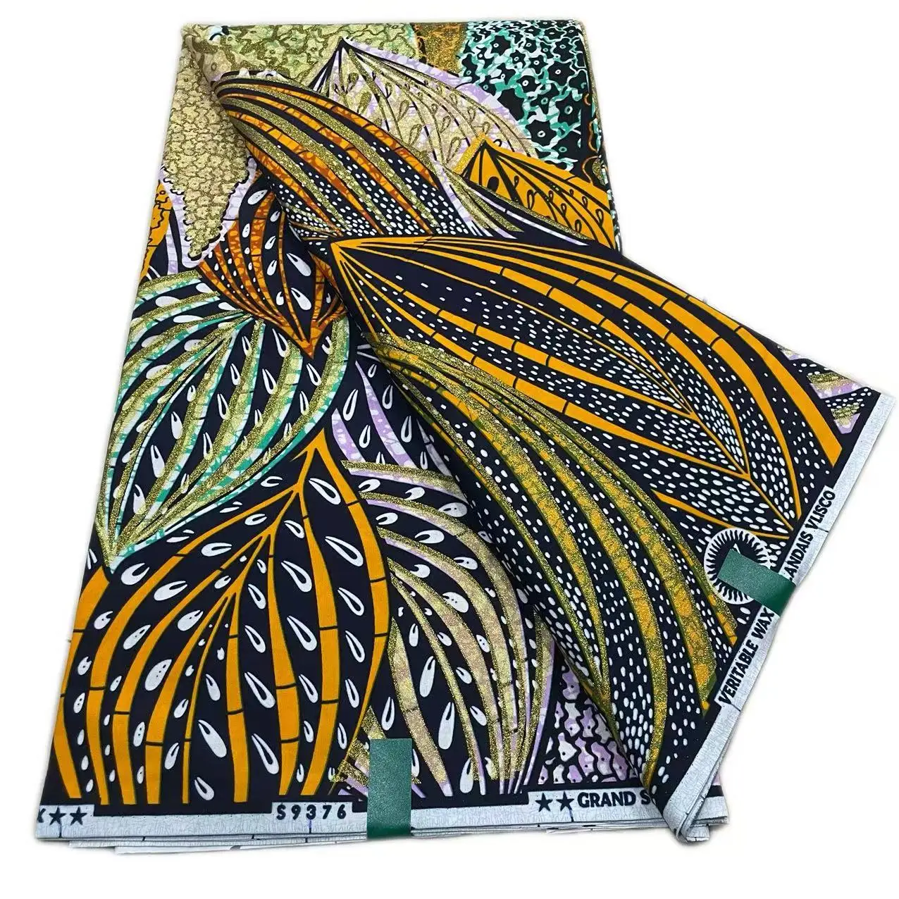 المبيعات الساخنة 100% القطن جديد جراند سوبر الأفريقي الذهبي الشمع النسيج الشمع طباعة أنقرة النسيج 6 ياردة الخياطة النساء فستان الحفلات جديد