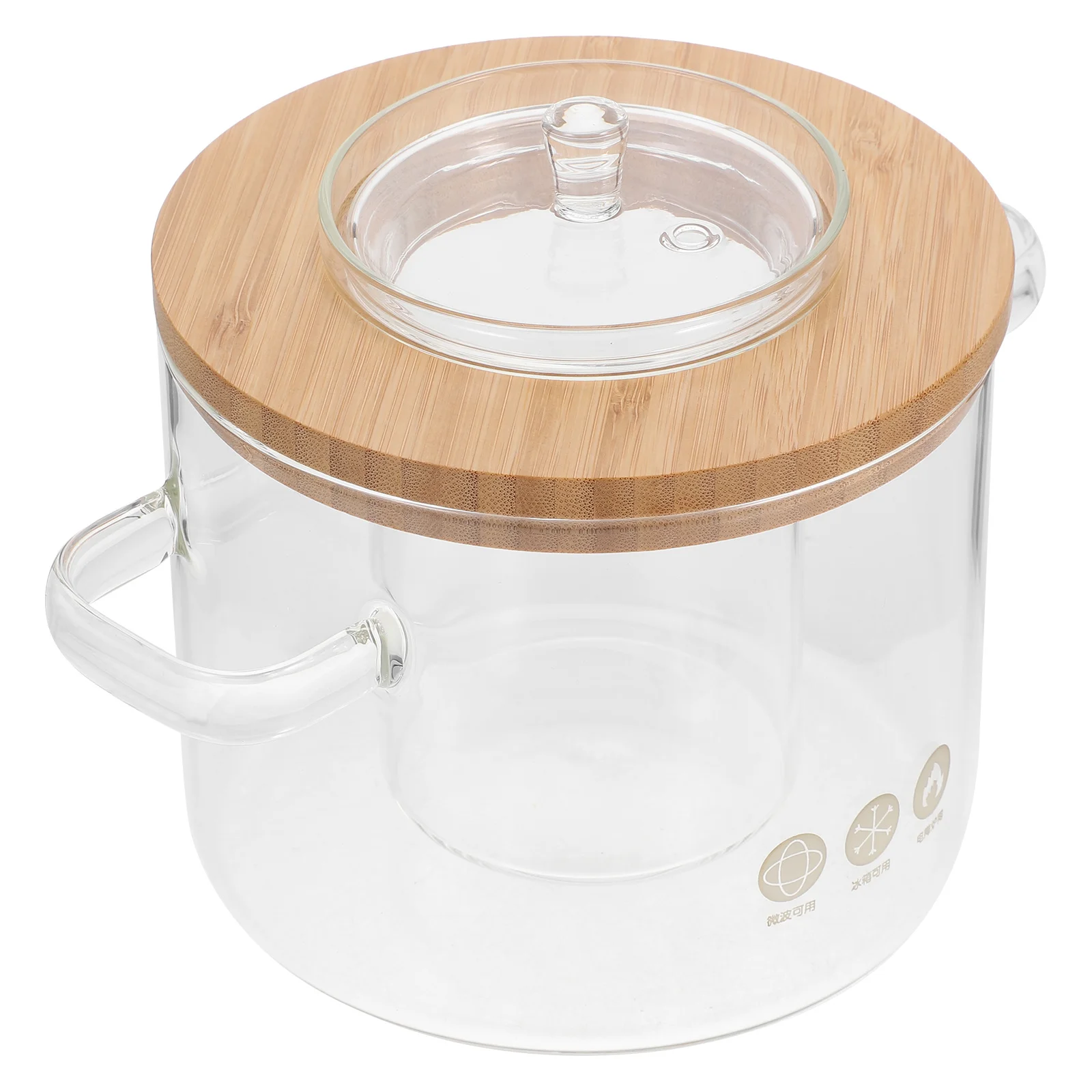 

Clear Glass Stockpot Double Handle Cubilose Cooking Pot Heat Resistant Kitchen Stew Pot with Lid Glass Cookware for Home