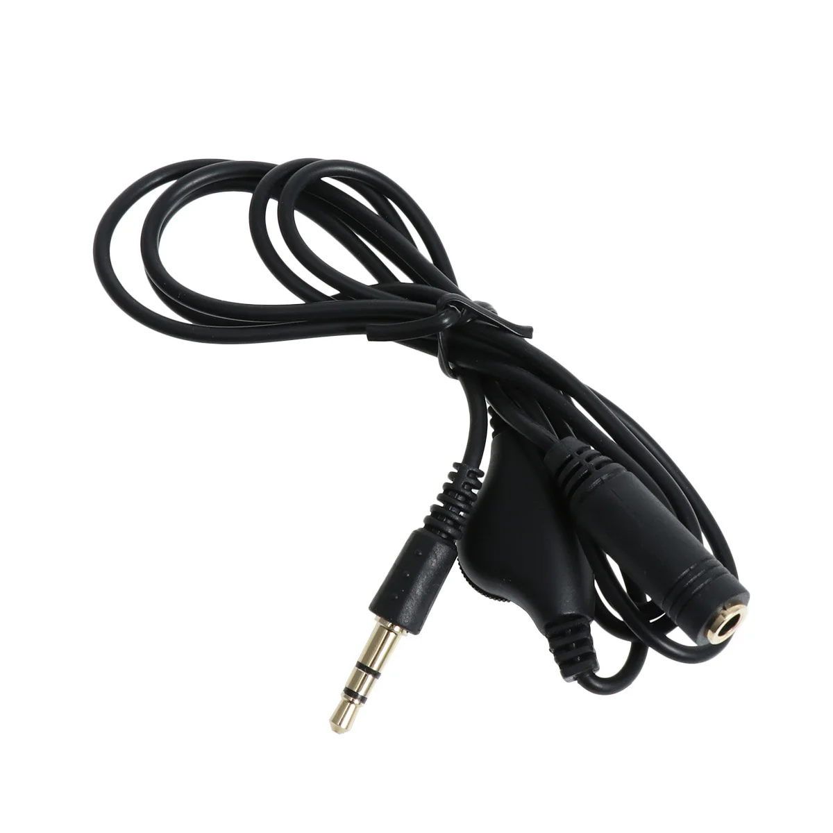 

Foxnovo 3.5Mm Male To Female Audio Extension Cable 1M Black Stereo Headphone Cord Volume Control For Mp3 Speaker Microphone