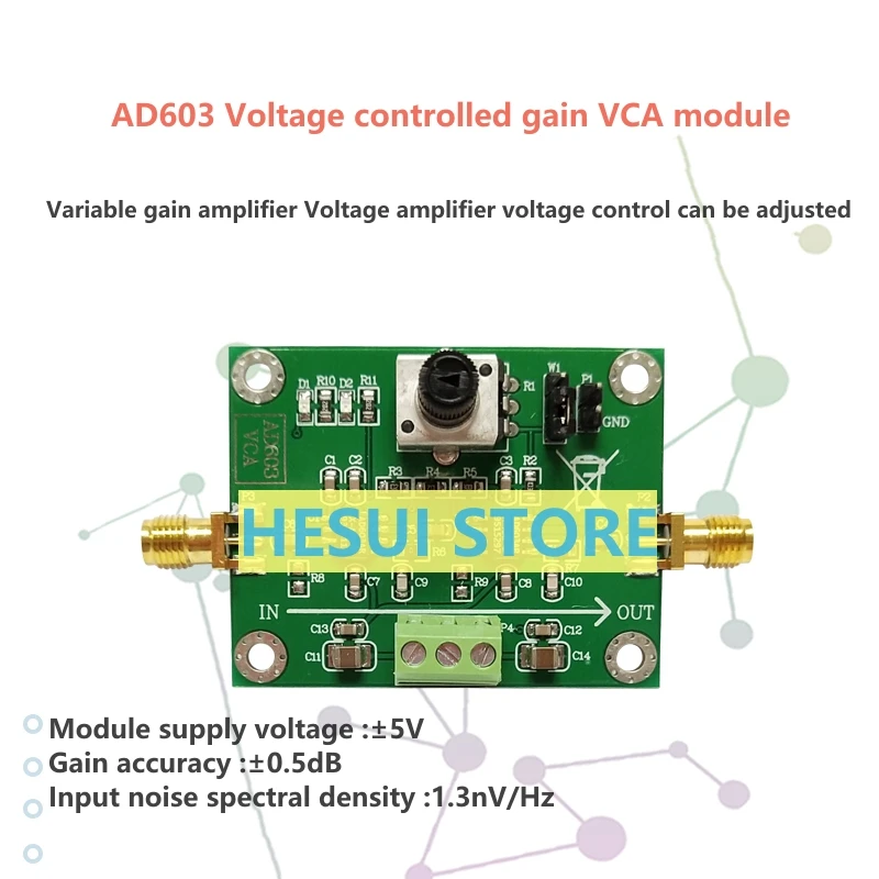 AD603 Variable gain amplifier module Voltage amplifier voltage control adjustable VCA competition module 80dB