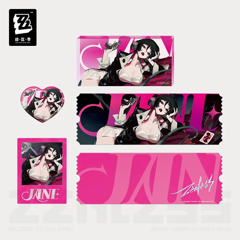

[Genuine] miHoYo Game Zenless Zone Zero FM imaging Series Jane Doe Badge Acrylic Ornament Laser ticket Set Cosplay Xmas Gifts