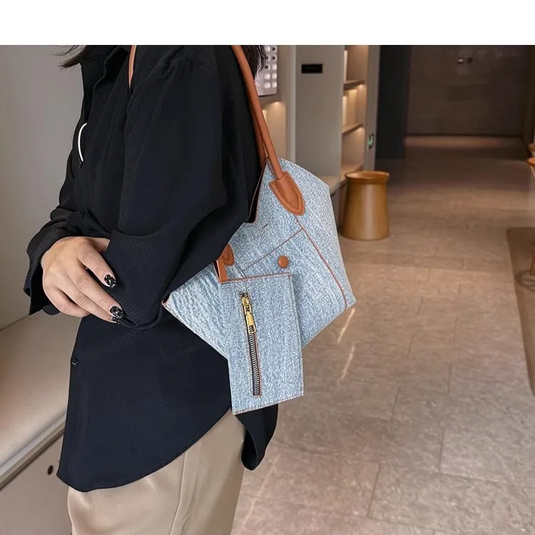 3-in-1 Famous brand design bags for women 2023 luxury bolso replica Fashion Retro Handbag Female canvas bag tote handbag