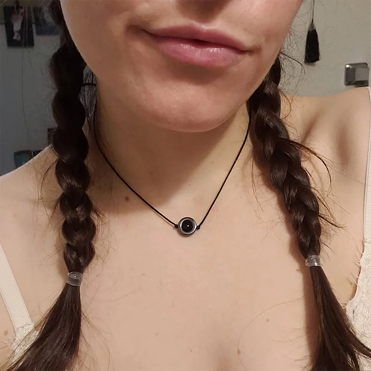 قلادة حماية سوداء للرجال والنساء، قلادة برباط قابلة للتعديل، قطعة واحدة #6