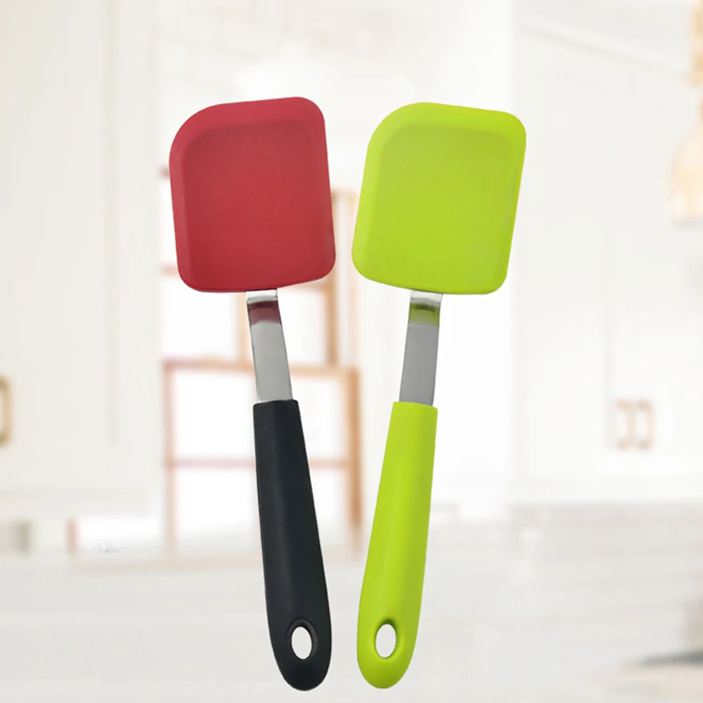 1PC Stainless Steel Handle Silicone Small Frying Shovel High-temperature Resistant Mini Cooking Shovel non Stick Pot Shovel