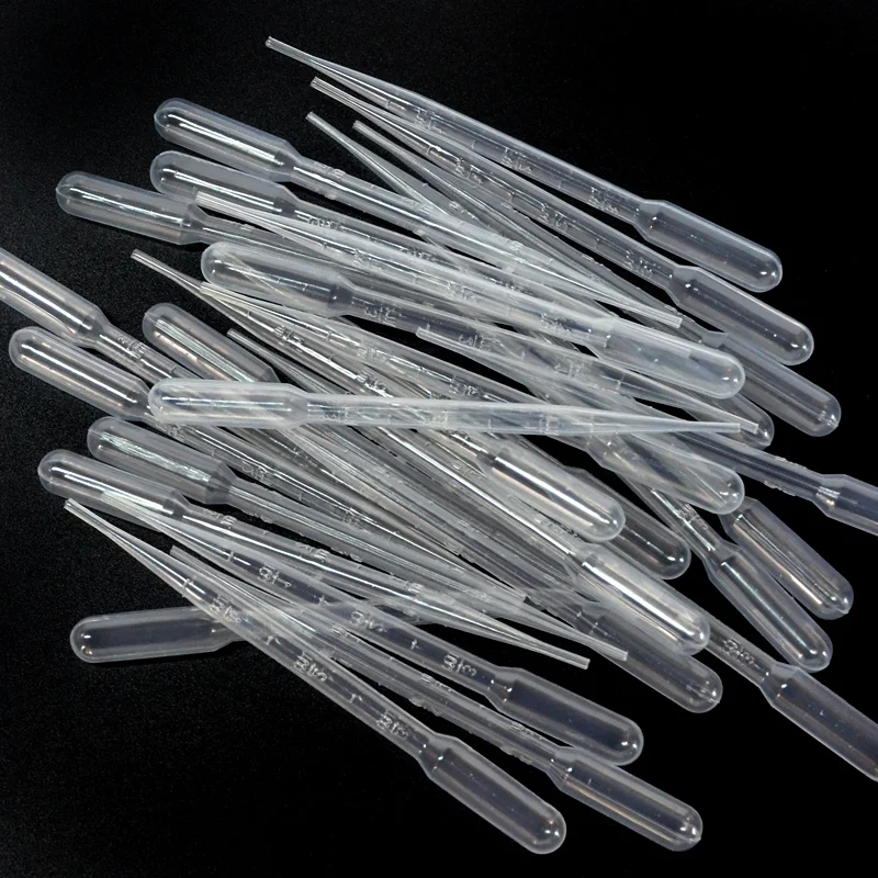 100pcs/set 3ML Transparent Pipettes Disposable Dropper Transfer Pipettes Lab Supplies