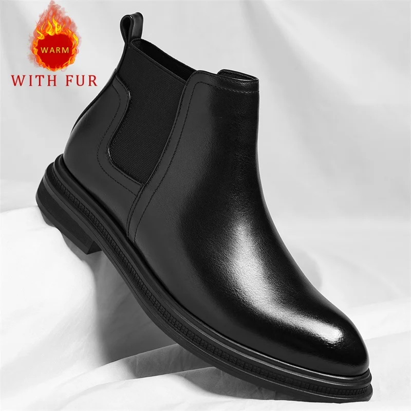 

Men's boots Classic Gentleman British Style Work Office Dress up party Black brown plus size 38-48 Autumn and winter shoes