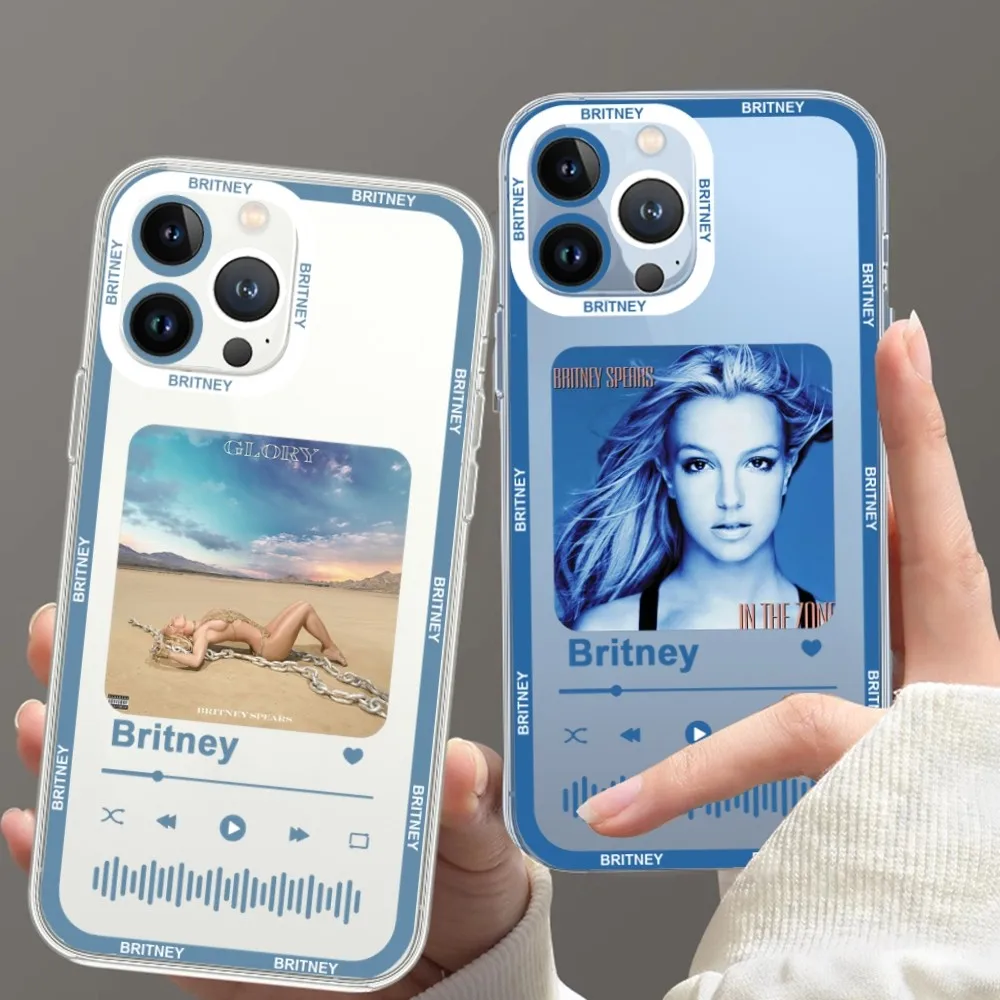 Singer Britney Spears Phone Case For iPhone 11 12 Mini 13 14 Pro Max Transparent Shell