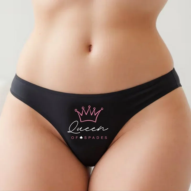 Sexy G-String Queen of Spades Thong for Women New Fashion Lovely Cotton Underwear Hot Panties Female Underpant Soft Lingerie