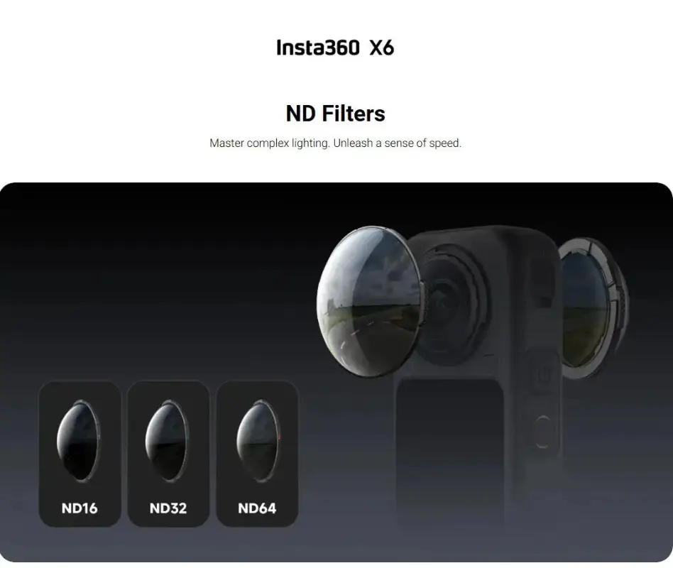 فلاتر ND أصلية جديدة من إنستا 360 X6، فلاتر ND16/ ND32/ ND64 اختيارية، تعريض ثابت تحت الإضاءة القوية، متوفرة في المخزون! - 5