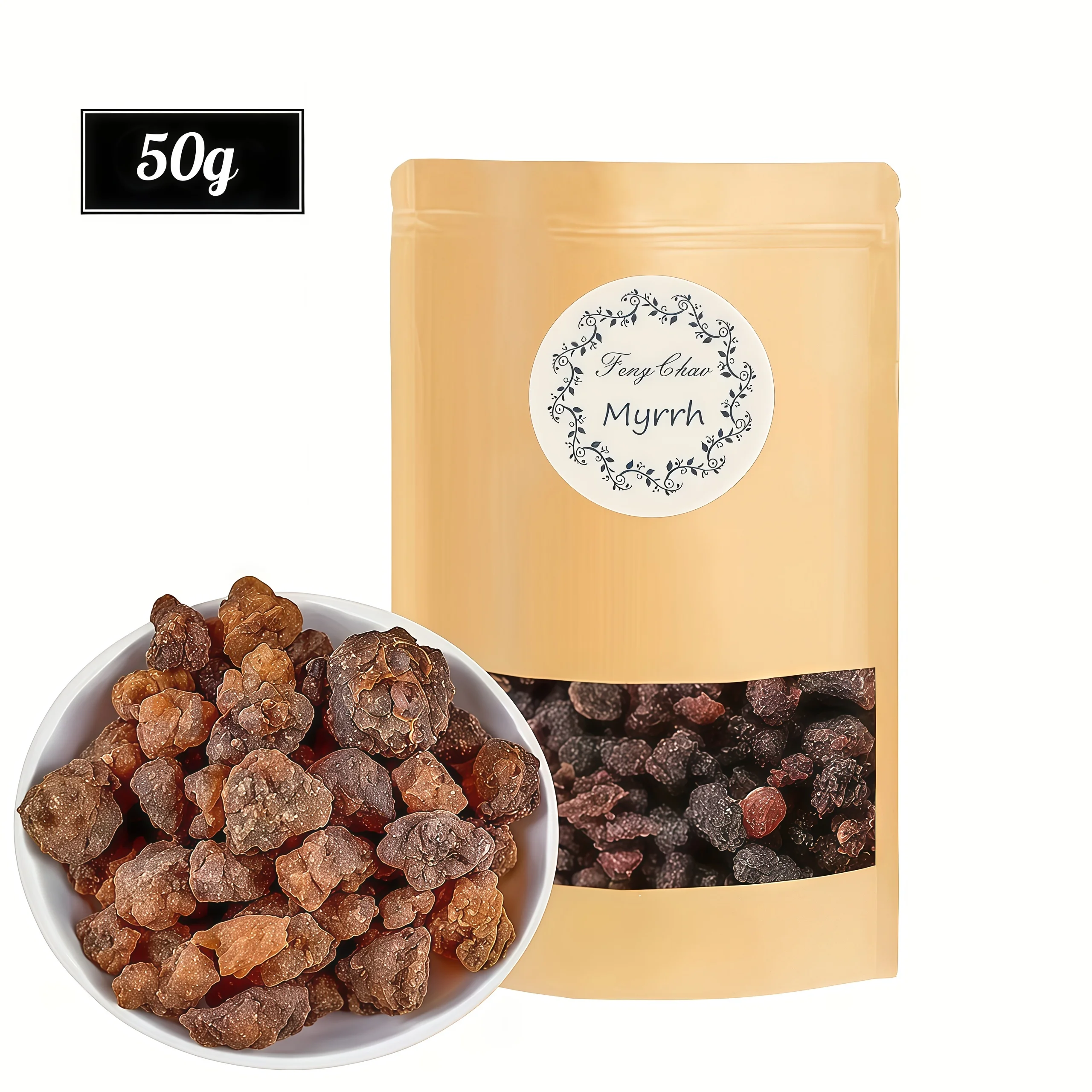 50 جرام بخور المر الطبيعي/بخور المر الصومالي/هاليلوجا/بخور الكنيسة/يستخدم لتنقية الهواء والعلاج النفسي والتأمل واليوجا. #1