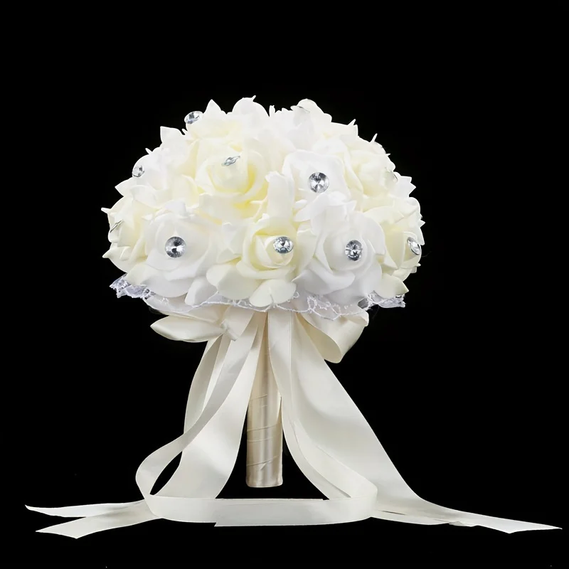 A Bouquet of European and American Creative Bridal Foam Wedding Big Diamond Heart-Shaped Rose Flower Bouquet and Bouquet image 4
