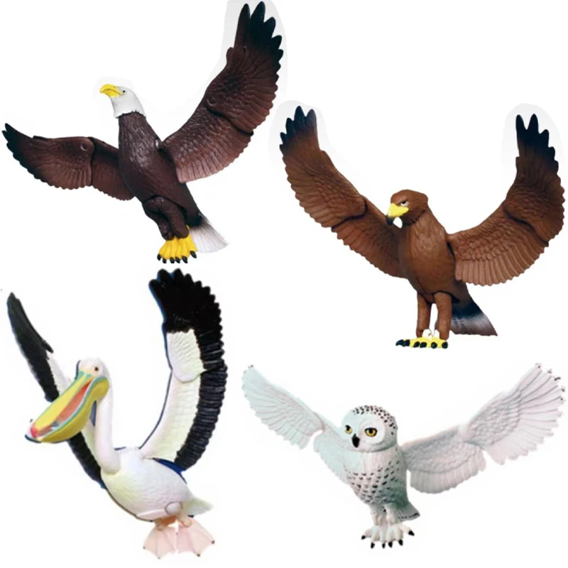

Genuine Capsule Toys The World of Birds Wings Are Movable Golden Bald Eagle Owl Ornamental Figurine Gachapon Capsule Toy