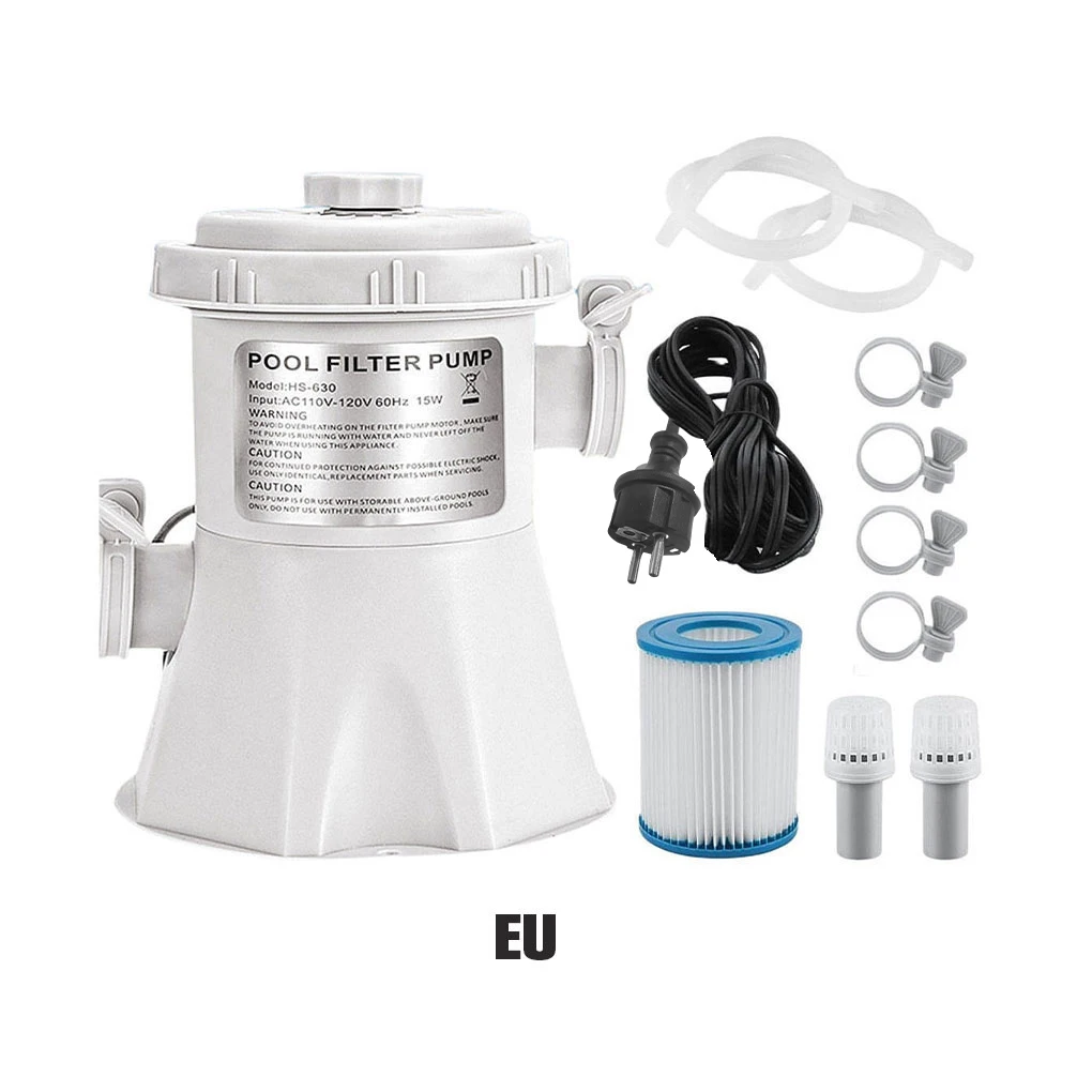300ガロンプールフィルターポンプ家庭用プールクリーナー水フィルタークリーンツール取り外し可能な循環ポンプ米国