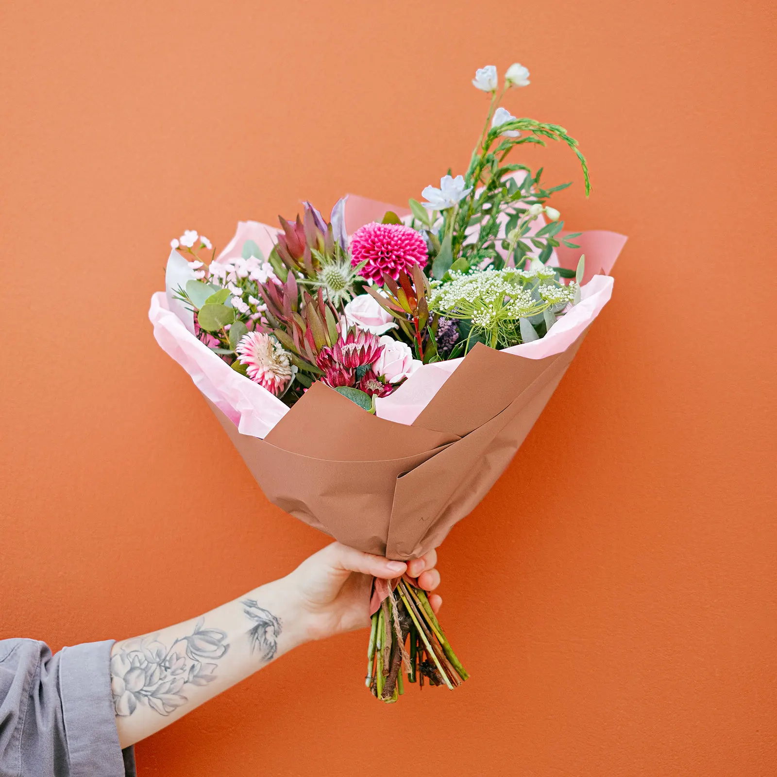 1 لفة براون كرافت لفة لتقوم بها بنفسك ورق الحرف اليدوية لتغليف الهدايا زهرة التعبئة والتغليف الحرفية ديكور باقة ورق التعبئة #6