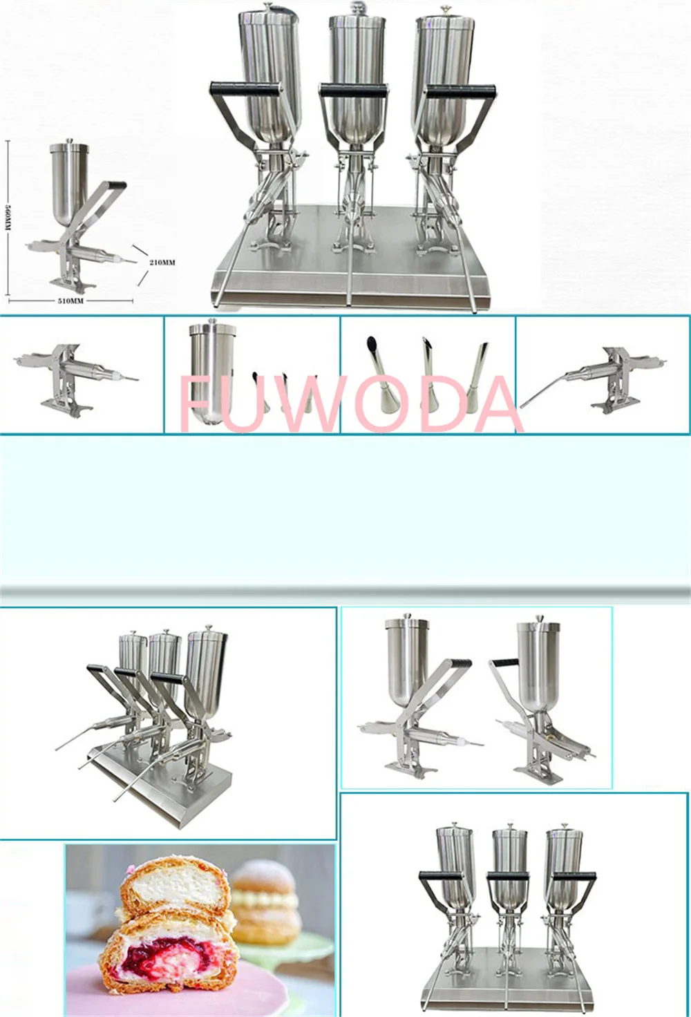 

Household Bakery Hand-Held Biscuit Churros Cream Filling Machine Hot Selling Latin Fruit Filling Equipment Puff Filling Machine