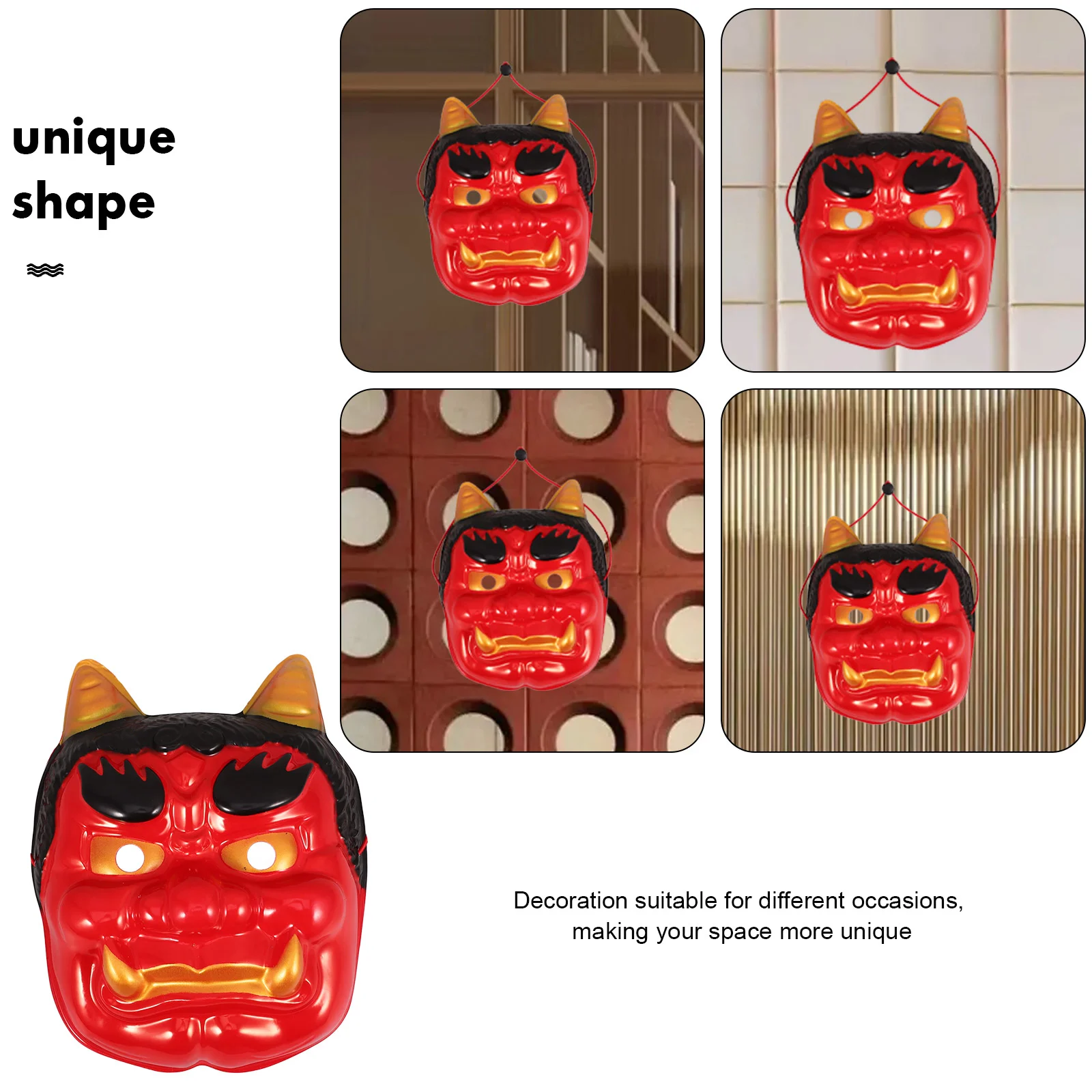 s Ghost Samurai Vintage Full Face Demon Red Japanese Monster Mask for Home Decor Traditional Theater Stage Props