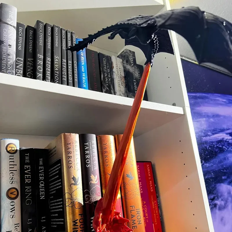 3D Dragon Flame Book Nook Decoration Creative Funny Spray Fire Dragon Bookshelf Ornament Halloween Birthday Gift Home Decoration