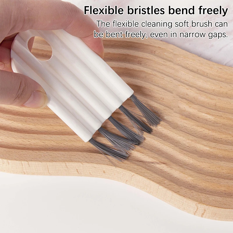 5Pcs Multifunctional Flexible Gap Brush Soft Bristles Household Cleaning Tools Durable Cup Lid Feeding Bottle Cleaning Brush