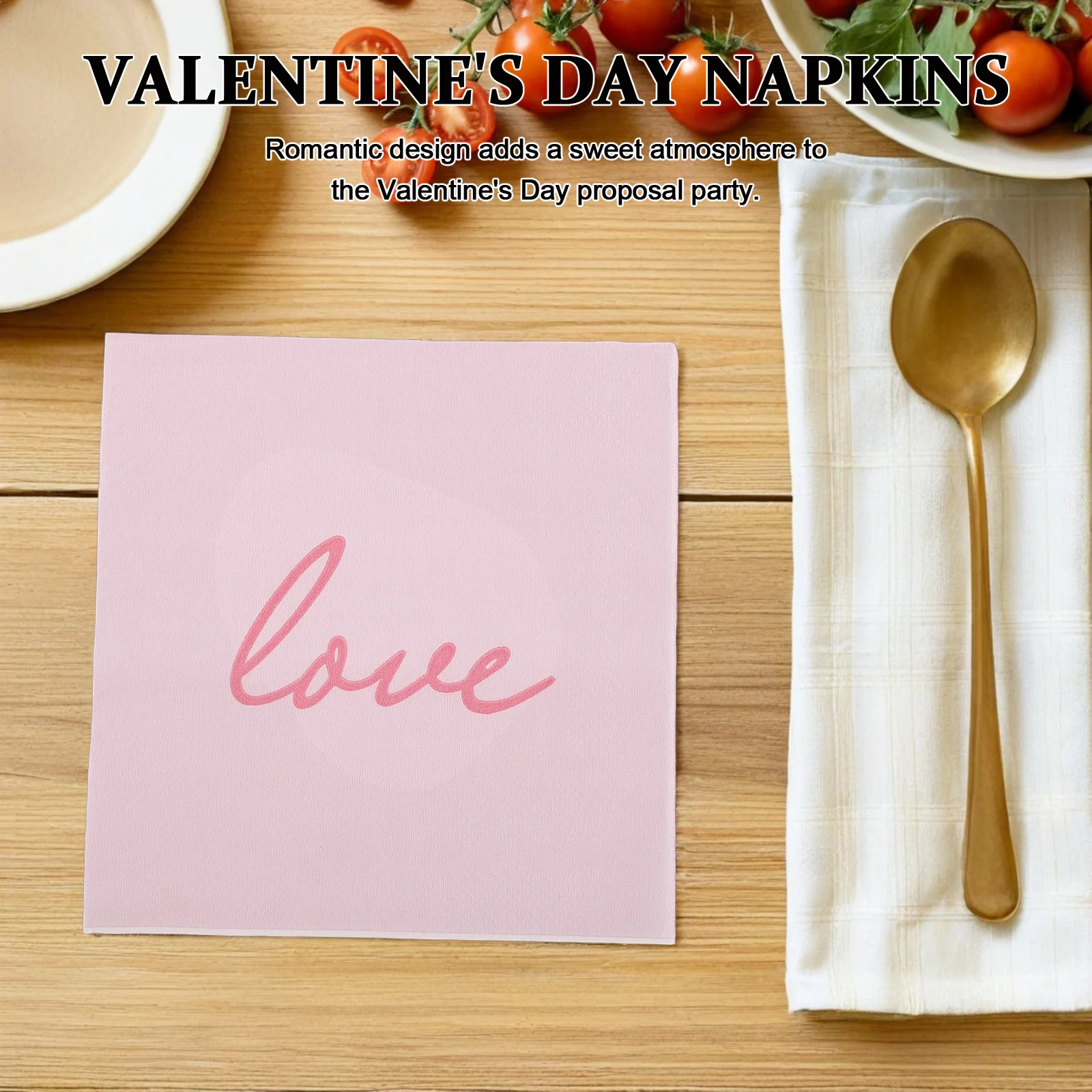 

Valentine's Day Party Napkins Red Heart 33x33cm Tissue Paper Romantic Dinner Table Decoration Festival Supplies