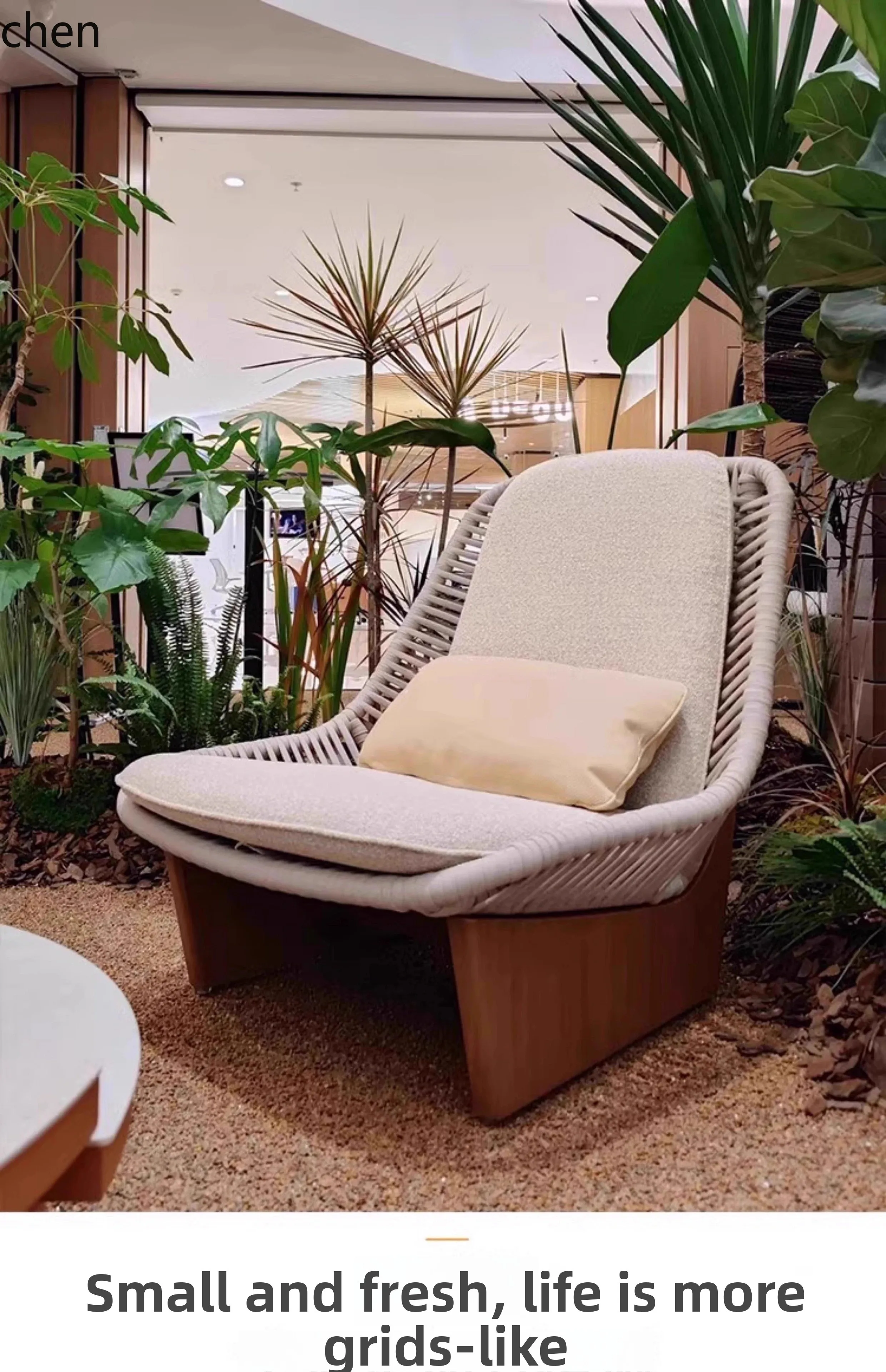 Outdoor Rattan Sofa Patio Terrace Balcony Single Chair Garden Hotel Homestay Lazy Sofa Chair