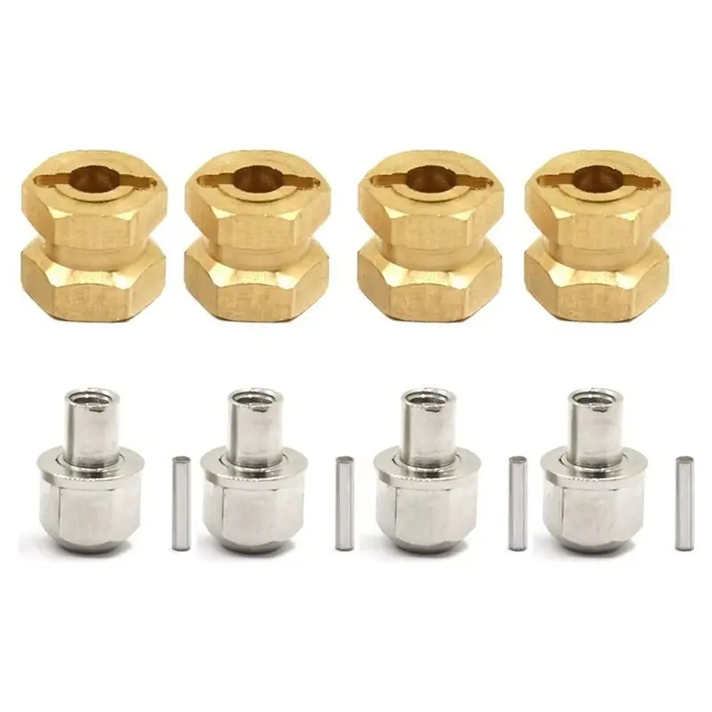 WOTT-For 1/10 RC Crawler Car Wheel Adapter 4Pcs 12Mm/15Mm/17Mm Axle Widen Hexagon For TRX4 RC4WD D110 Axial Scx10 90046 Catrc