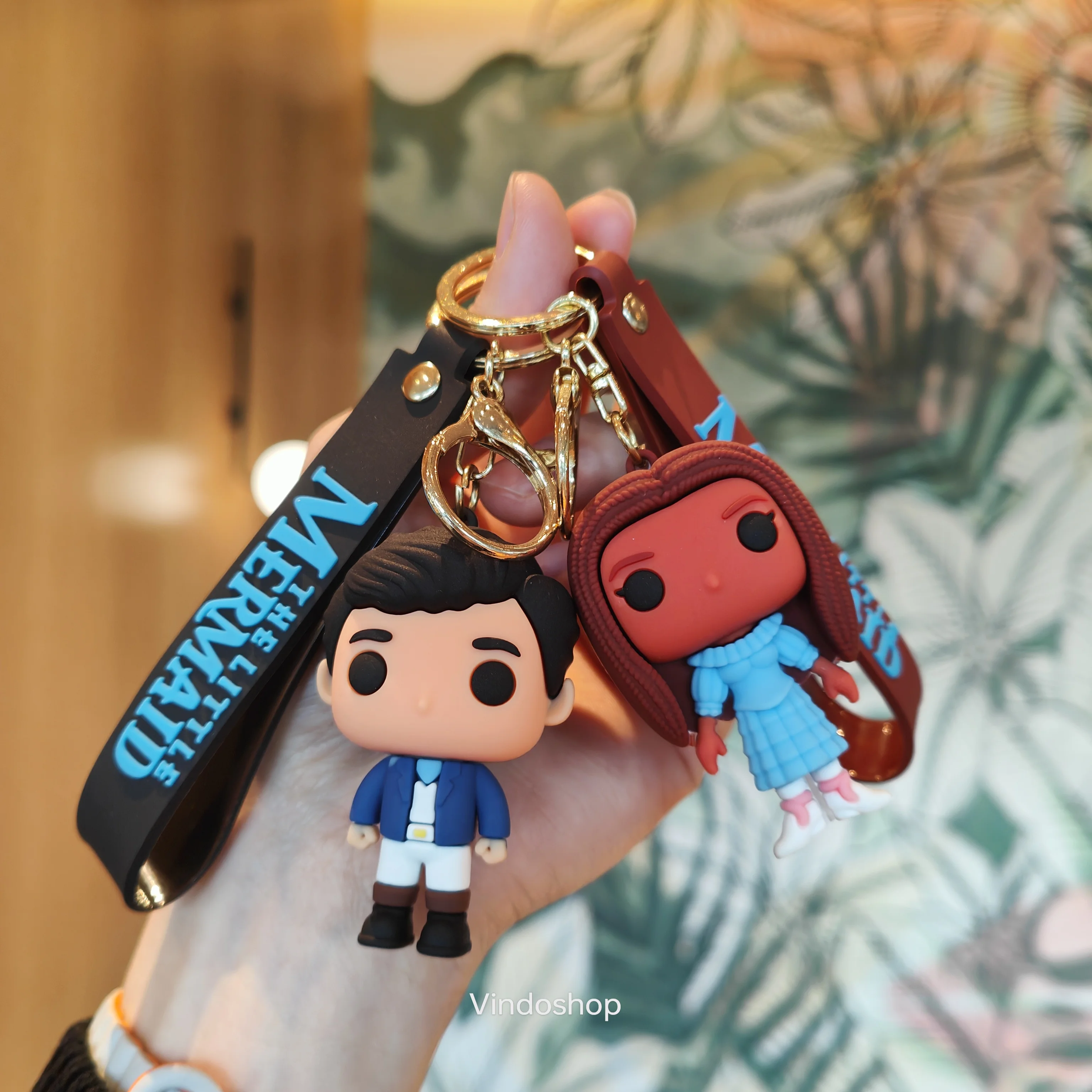 Cartoon Anime The Little Mermaid Doll Keychain Mermaid Doll Student Backpack Pendant Couple Keychain Car Keychain Party Gift