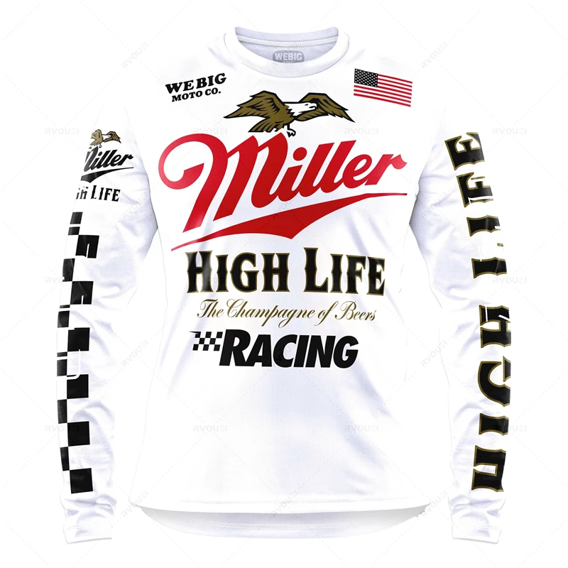 Quick Dry Motorcycle Sweatshirt for Men, Camping Motocross Jersey, MTB Downhill Cycling, Mountain Bike, Fishing, Hunting Clothes