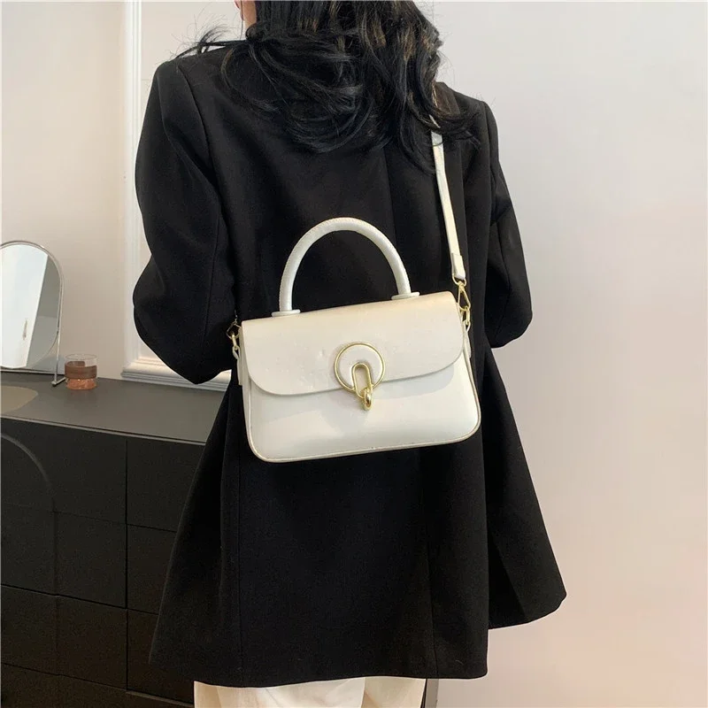 Ladies Bags On Sale 2024 High Quality Pu Leather Fashion New Solid Hasp Square Shoulder Messenger Bags Advanced And Versatile