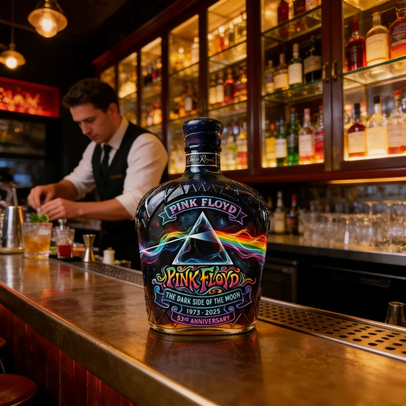 Pink Floyd The Dark Side of the Moon 53rd Anniversary Limited Collector's Edition Whiskey Decanter Barware Gift