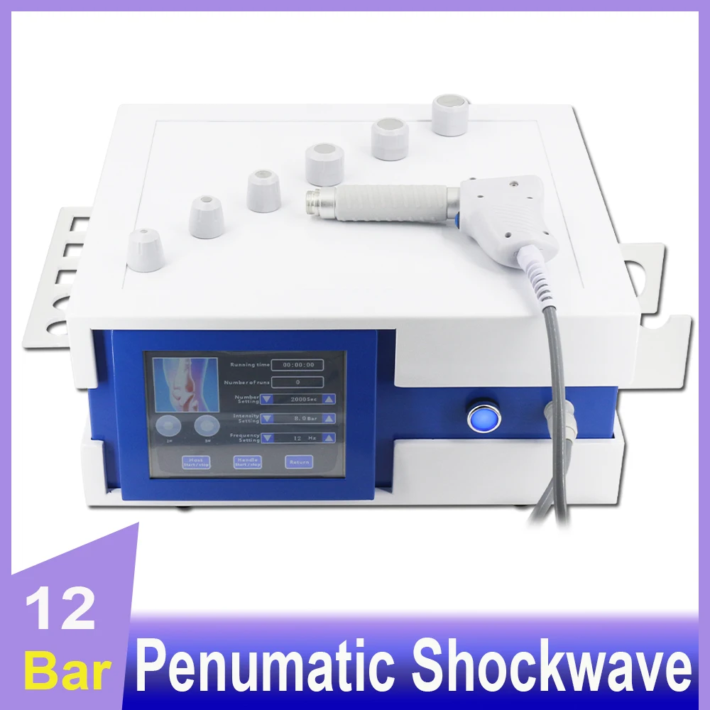 

Pneumatic Shockwave Therapy Machine 12 Bar Shockwave Therapy Equipment For Men ED Treatment Body Home Use Massager Pain Relief