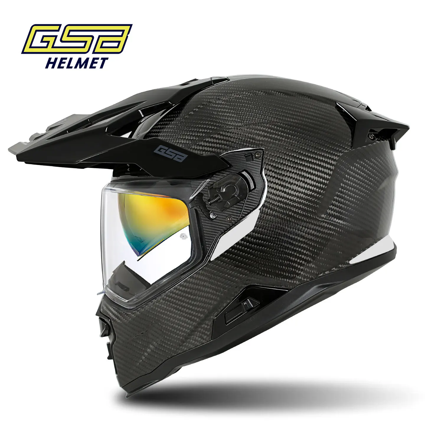 GSB Plus Size Carbon Fiber Light Weight Motocross Helmets Full Face Off Road Professional Racing Riding Rally Helmet Motorcycle