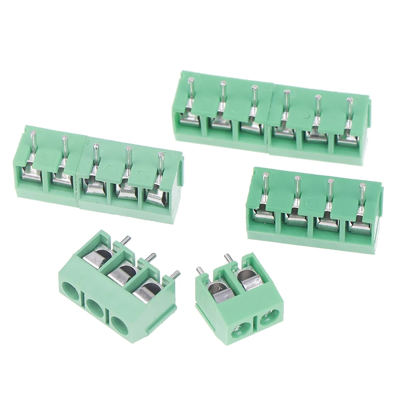 10Pcs PCB Terminal Block Connector Pitch 5.0MM KF301 Straight Pin 2/3/4/5/6P Screw PCB Terminal Blocks Connector Assortment Kit
