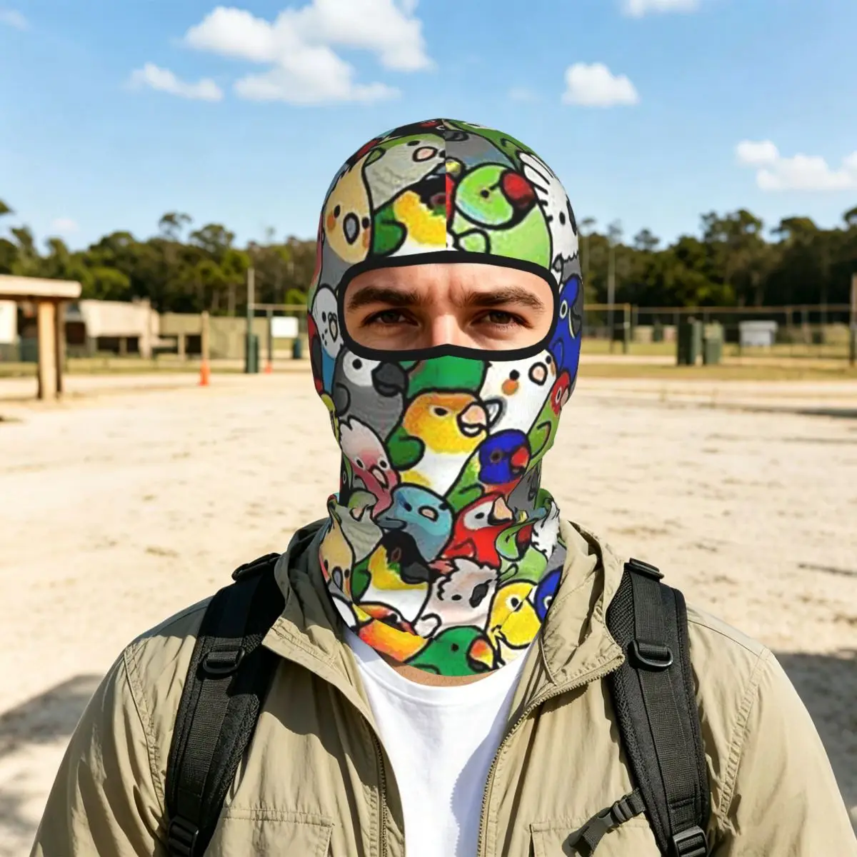 Birds Cockatiel Budgie Parrot Thin Balaclava Full Face Mask Sun Protection Neck Gaiter For Motorcycle Cycling Fishing Outdoor