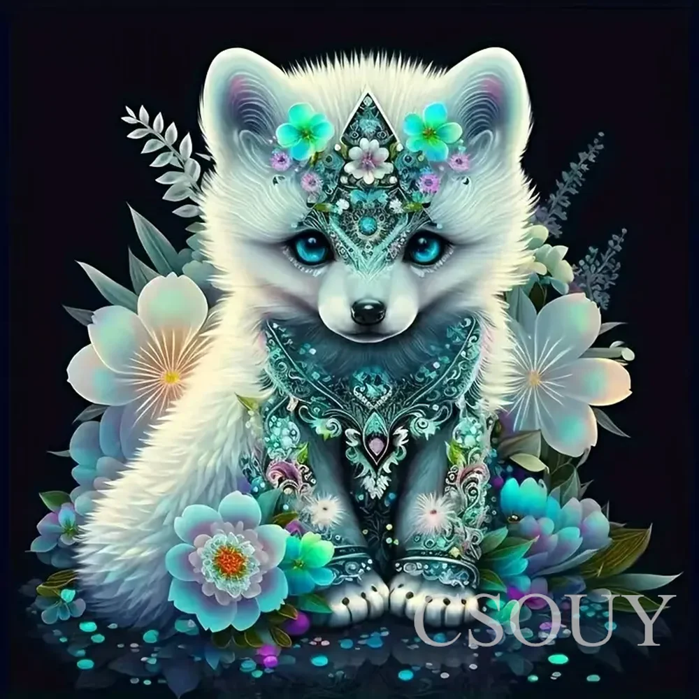 Crystal Fairy Dust Square Drill Full Diy Diamond Painting Cross Stitch Flowers Wolf Embroidery Mosaic Home Decor Needlework 100%