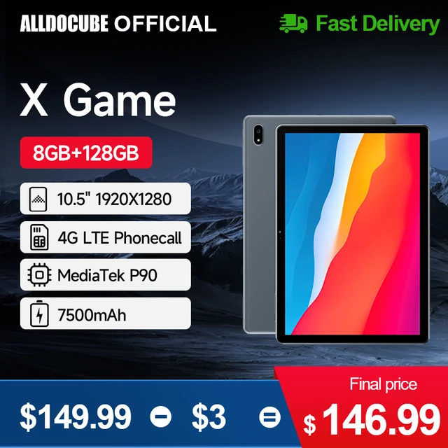 ALLDOCUBE X Game 10.5 Inch Android 11 Tablet PC 8GB UFS RAM 128GB ROM  Tablets 1920*1280 4G LTE Phonecall MTK P90 2K IPS