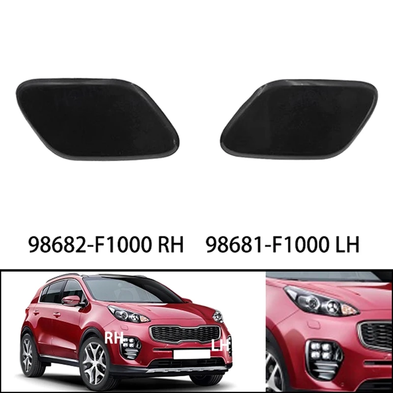 For KIA Sportage IV KX5 2016- 2018 G4NA 98681-F1000 98682-F1000 Car Headlight Washer Nozzle Spray Cover Cap